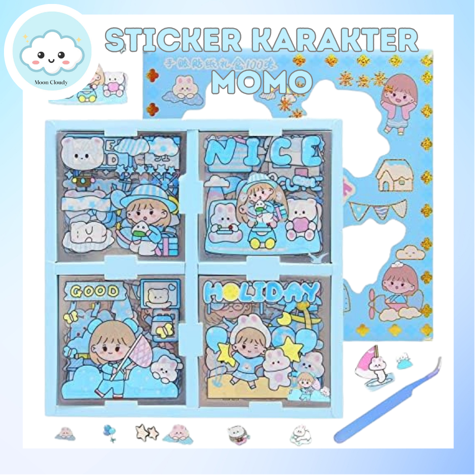 

Stiker Karakter 2D Momo Mix Stiker Lucu Isi 100 Lembar Murah Imut