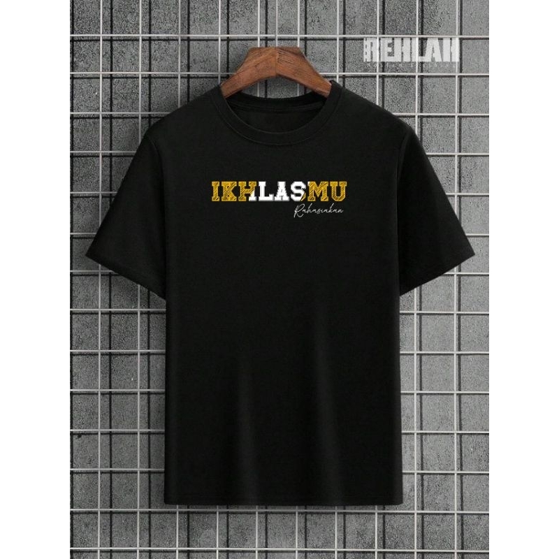Kaos Islami Lengan Pendek | "Ikhlasmu Rahasiakan" | Dakwah Simple & Elegan | Bahan Adem & Nyaman 30s