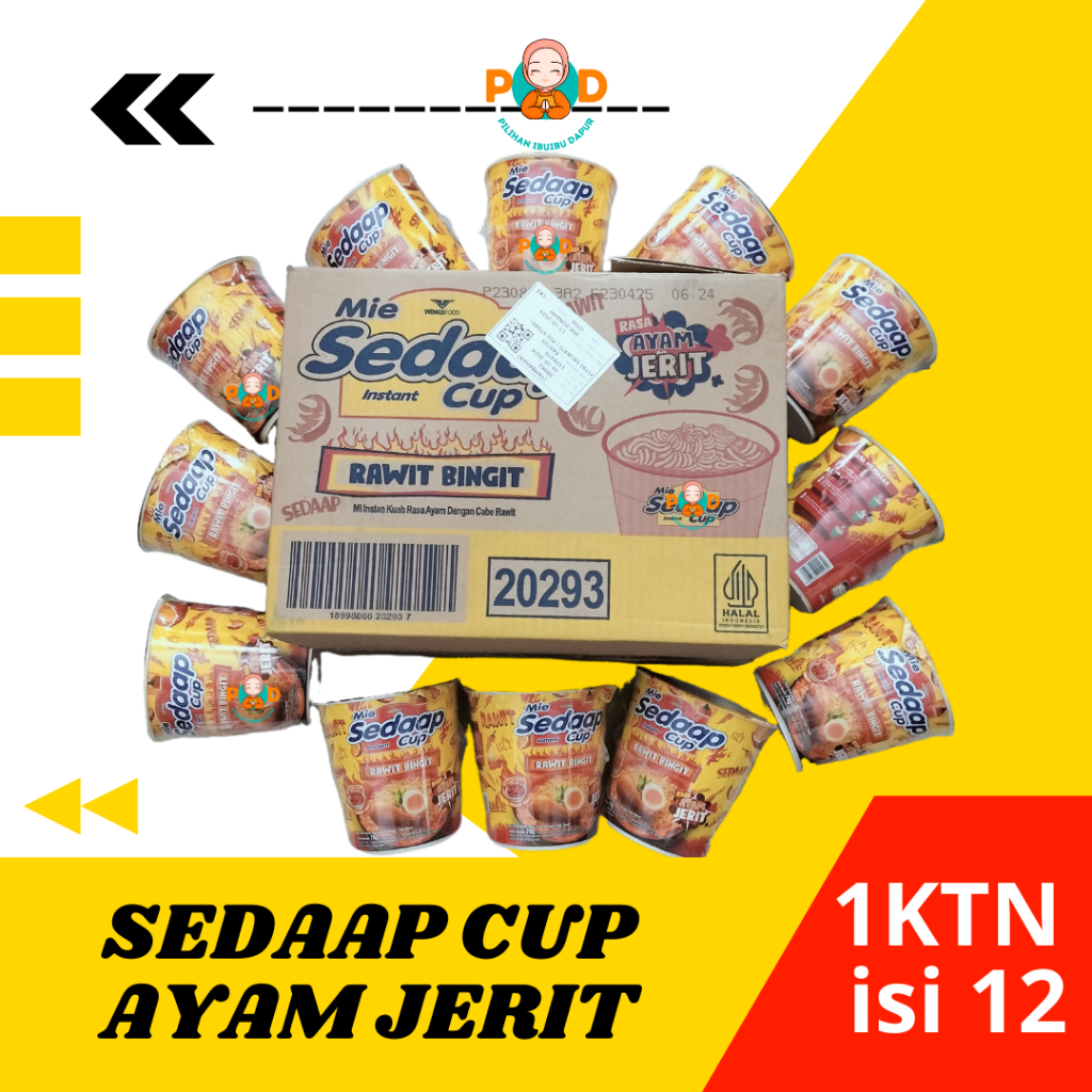 

Mie Sedaap Cup Instant Rasa Ayam Jerit 1 KARTON ISI 12