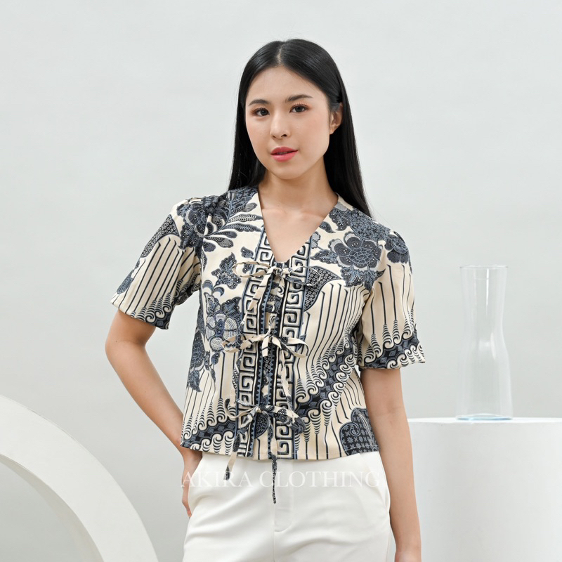 RB3 Alila Top - Atasan Batik Wanita - Kemeja Batik Wanita - Batik Wanita Modern - Batik Unik Cantik