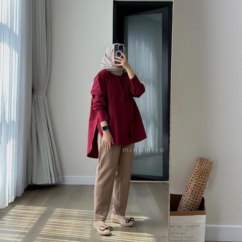 KEMEJA KATUN TOYOBO BARU | KEMEJA CASUAL | KEMEJA WANITA BASIC JUMBO KERJA KULIAH TERBARU 2025