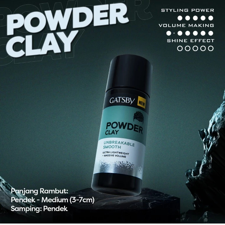 Gatsby Powder Clay Unbreakable 20gr | Gatsby Hair Powder Clay ~ Original 100%