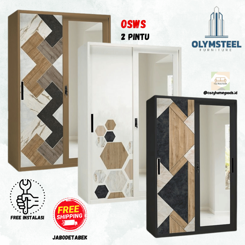 Olymsteel Olympic - OSWS 2 Pintu 120 - Lucania - Tera - Kimberly - Sekayu - Garnet - Lemari Besi - L