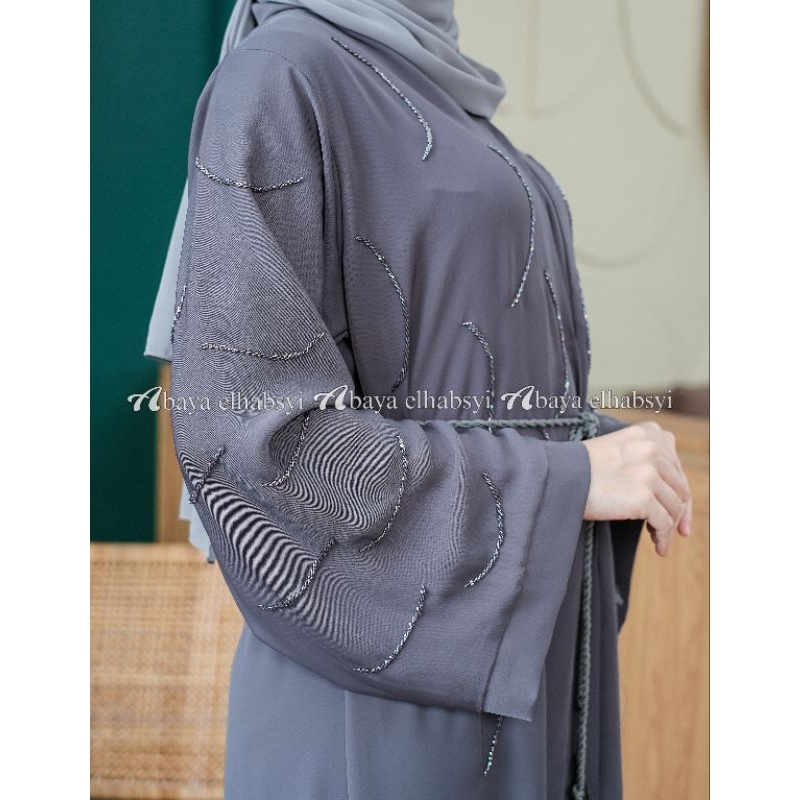CUCI GUDANG Exclusive Abaya 1103 Fursan Gamis Arab Hitam Kwalitas Boutique busui by Abaya elhabsyi