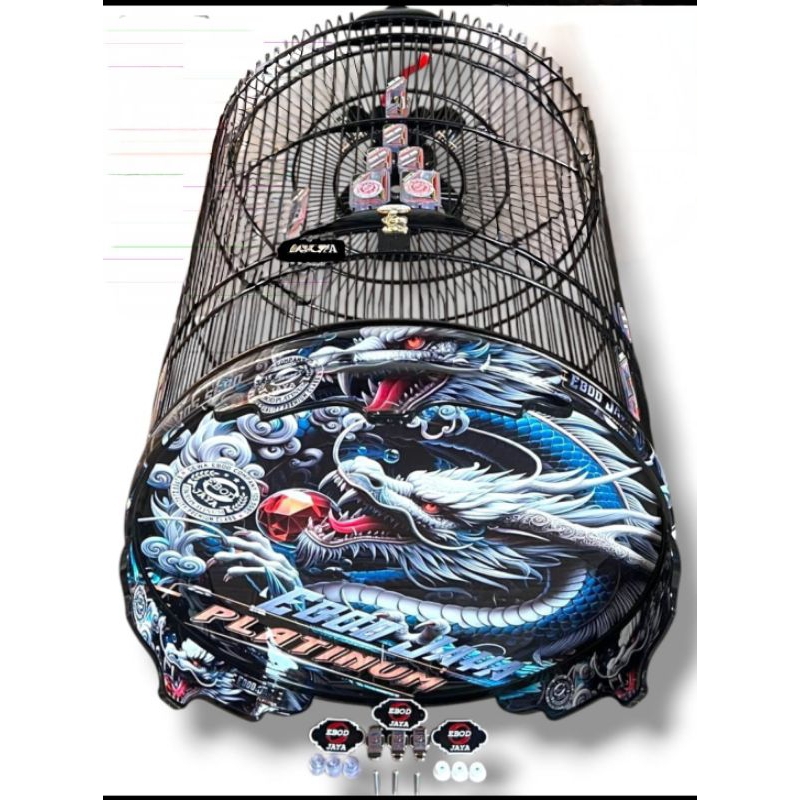 (KARGO)KANDANG SANGKAR MURAI EBOD JAYA PVC DECAL NEW DRAGON NAGA