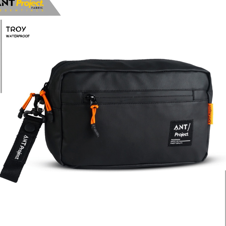 ANT PROJECT  Tas Handlebar Bag TROY 3in Selempang  Tas Stang Sepeda Black Waterproof