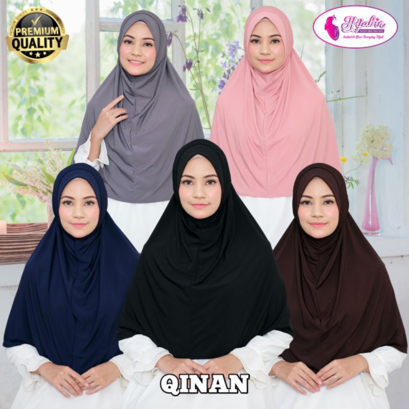 HIJABIN - QINAN Hijab Instan Multi Style Lubang Telinga Jersey Premium Kerudung Jilbab Bergo Syari C