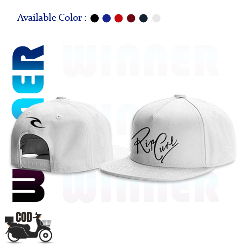 Topi Snapback Pria Keren Putih Tex Hitam