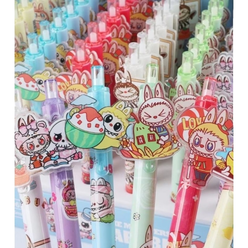 

PULPEN LABUBU AKRILIIK 1 BOX ISI 12 PCS MOTIF LABUBU