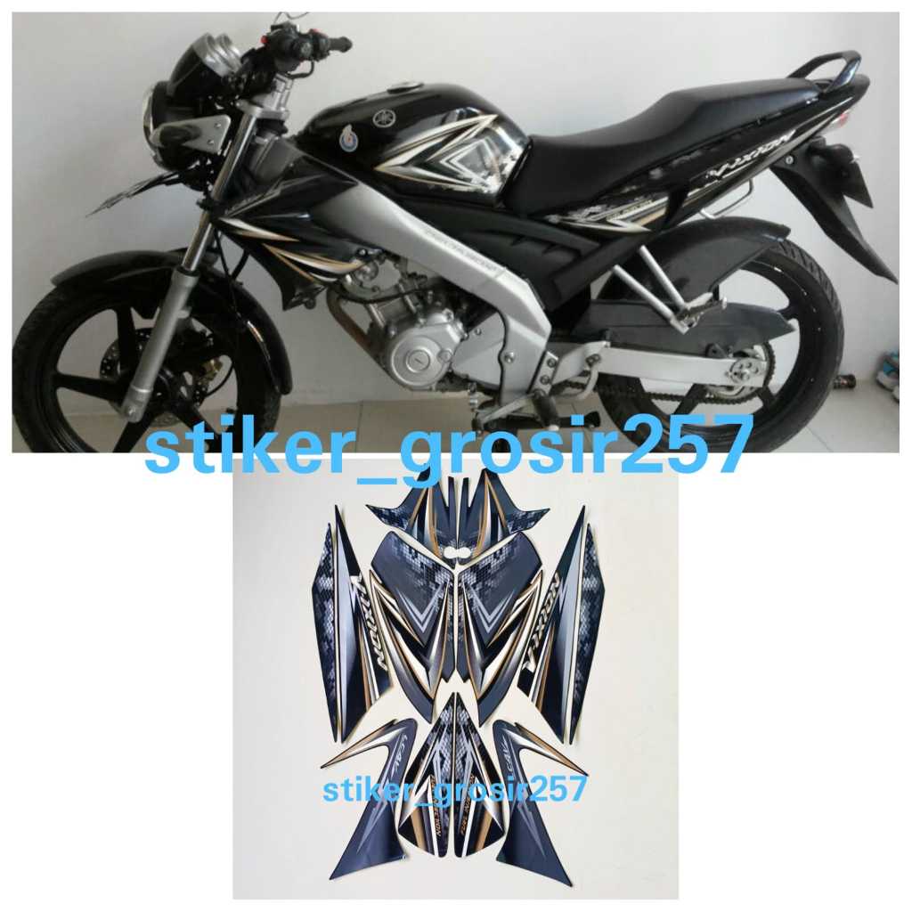 STIKER STRIPING & LIS BODY VIXION OLD 2008 2009 HITAM
