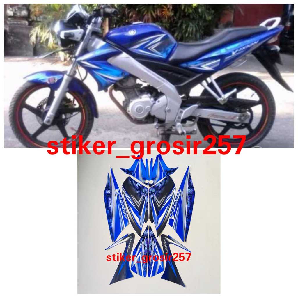 STIKER STRIPING & LIS BODY VIXION OLD 2008 2009 BIRU