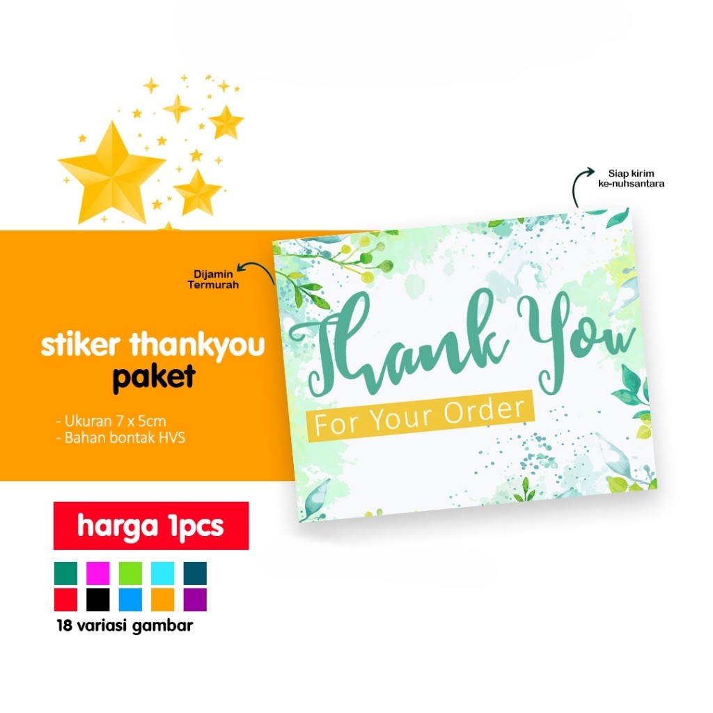 

Sticker Thank You Horizontal / Stiker Label terimakasih / Stiker Segel Paket Olshop Thank You Card Pengiriman