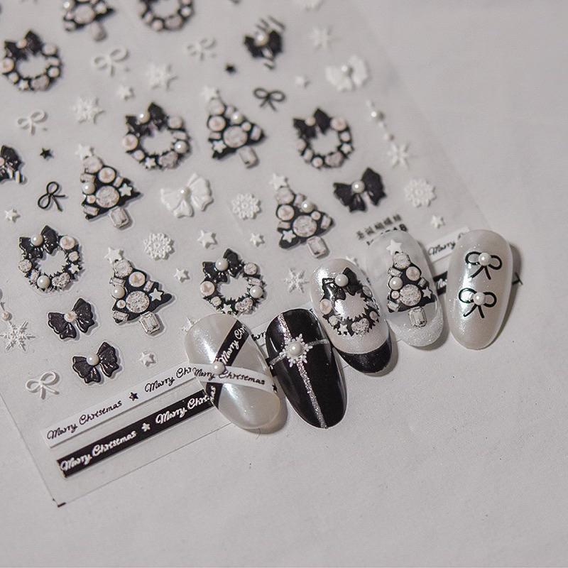 

STICKER CHRISTMAS BLACK TO 4518 FOR NAIL ART STICKER KUKU EMBOSSED