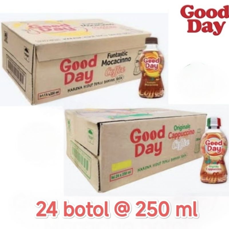 

Good day botol Mocacino/Cappucino 1 karton isi 24 botol 250ml