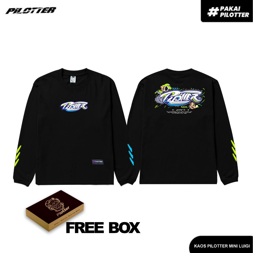 Pilotter Kaos Miniluigi Lengan Panjang Original Free Sticker