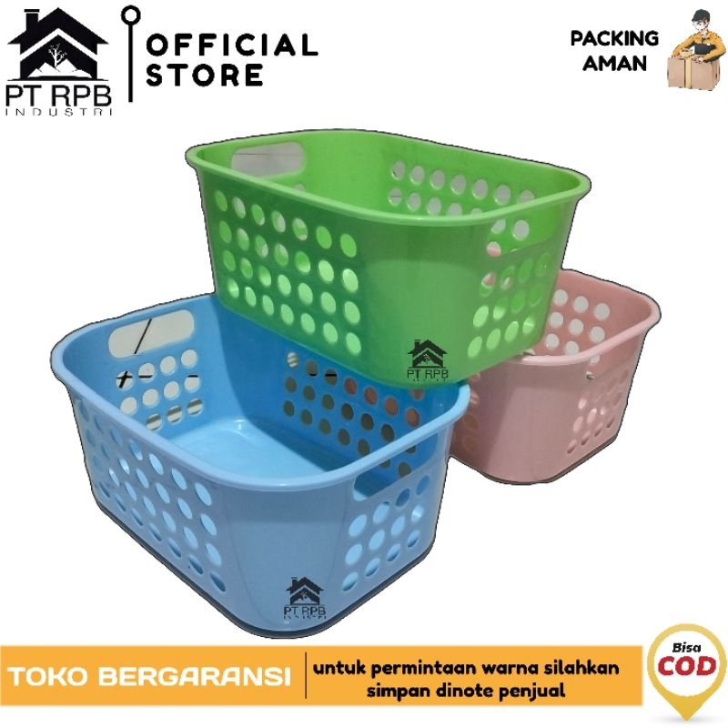 KERANJANG BUAH SAYUR PLASTIK KOTAK PERSEGI PANJANG