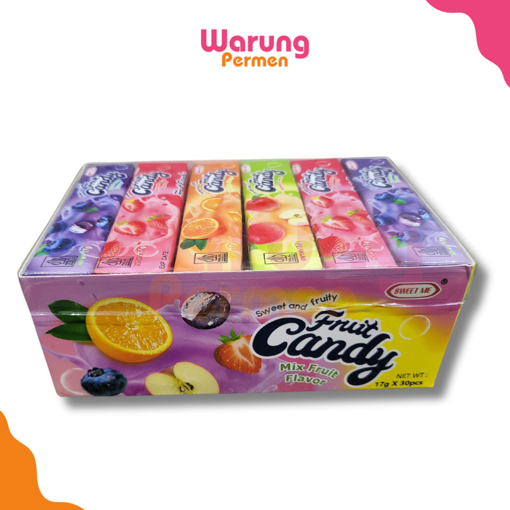 

Fruit Candy Sweet Me Mix / Permen Lunak Sugus Halal Jadul Aneka Buah Rasa 1 Pack Isi 30 Pcs