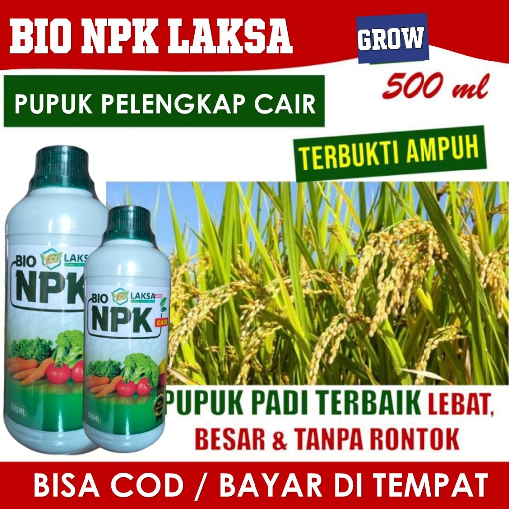 (BISA COD) OBAT PELEBAT ANAKAN PADI PUPUK NPK LAKSA UNTUK PADI - Pupuk Cair Pelebat Anakan Padi Hasi
