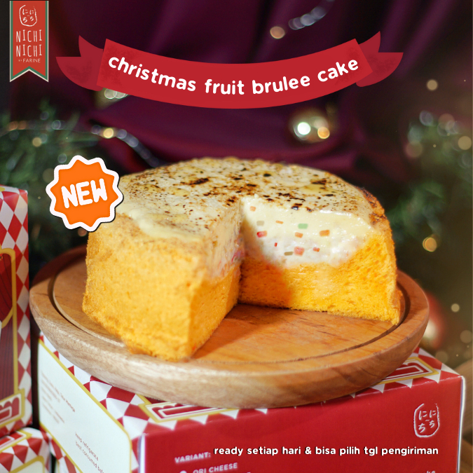 

HAMPER KUE NATAL BRULEE CAKE - Christmas Fruit Cheese Cake Bolu Keju Buah-Buahan Best Seller Cheesecake