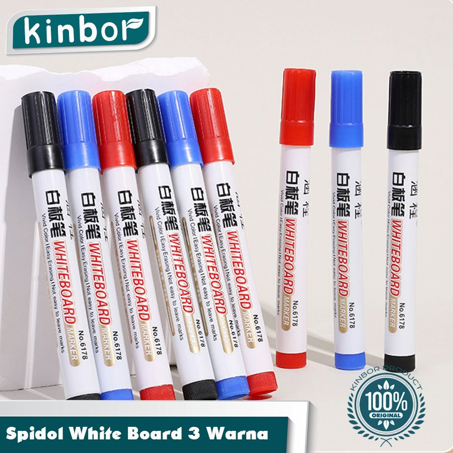 

10 PCS Spidol whiteboard marker import murah/ Sepidol papan tulis 3 warna