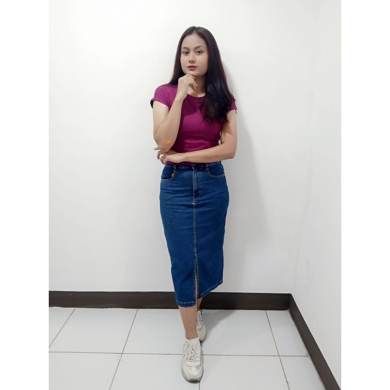 Rok jeans Gu wanita