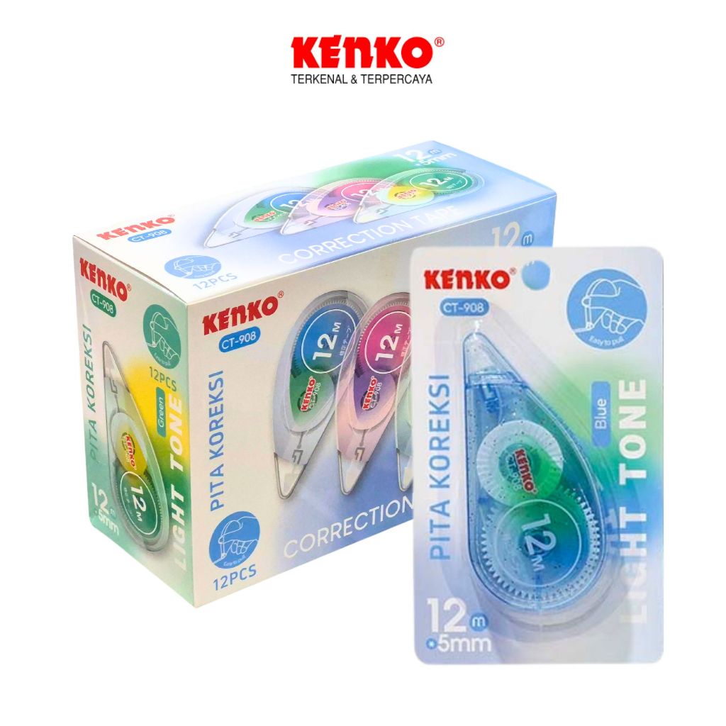 

1 LSN / 12 Pcs Correction Tape Kenko CT-908 Light Tone