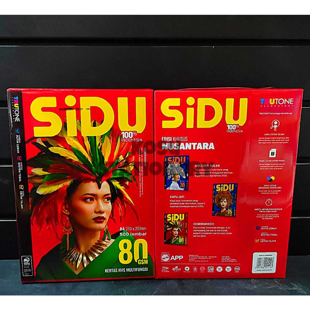 

KERTAS FOTOCOPY HVS SIDU 80gsm A4
