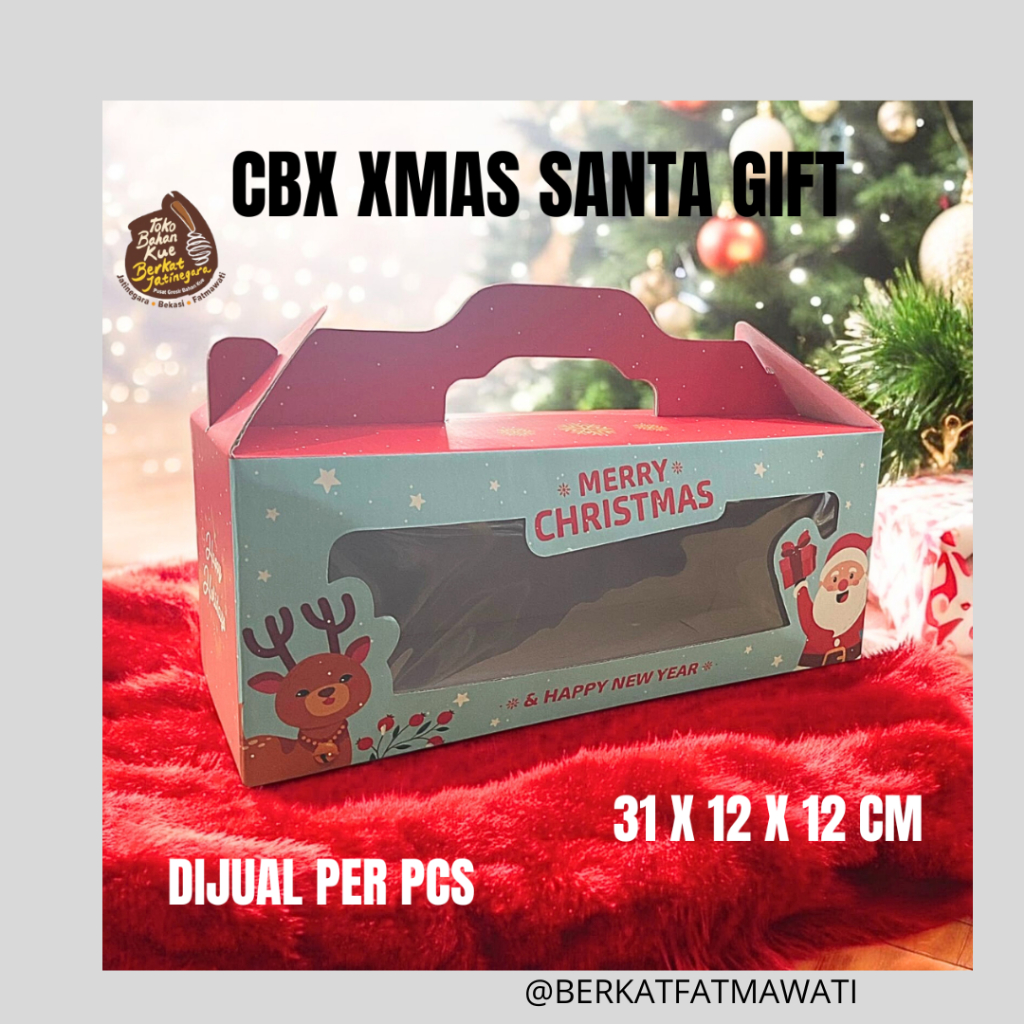 

CAKE BOX XMAS / DUS BOX CHRISTMAS NATAL / BOX NATAL ISI 3 TOPLES 600 ML / PCS