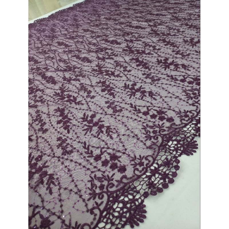 Tulle Bordir Payet Motif Bunga/Tille Payet Bunga