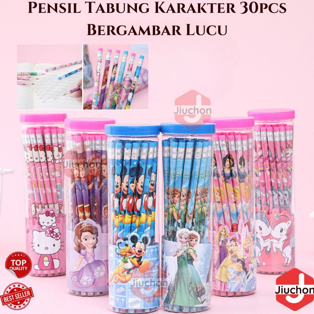 

JIUCHON Pensil Tabung Karakter 30pcs Stationary Set Peralatan Alat Tulis Anak Sekolah Perlengkapan Menulis Berkualitas Hadiah Kado Ulang Tahun