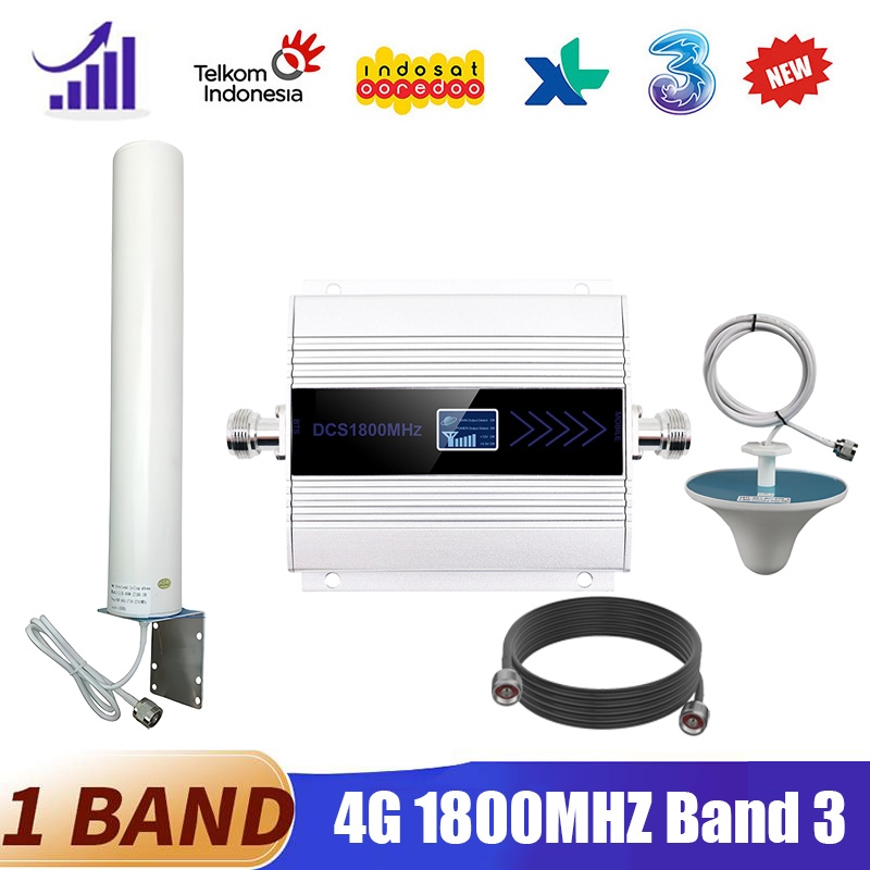 Fullset 4G Modem Repeater Seluler Amplifier HP Sinyal Jaringan Seluler 2G 4G Booster + Kit Antena Om
