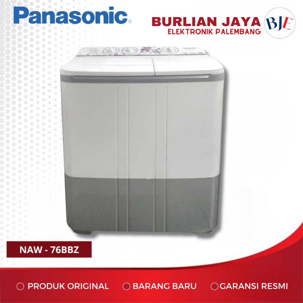 MESIN CUCI 2 TABUNG PANASONIC NAW-76BBZ 7,5 KG MESIN CUCI 2 TABUNG 7,5 KG PALEMBANG