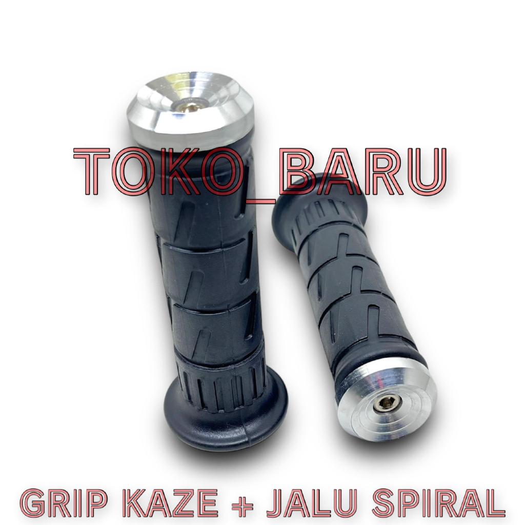 Handgrip Kaze Set Jalu stang spiral Chrome Handgrip Kazze + Jalu Chrome Model spiral Handgrip Kazze 