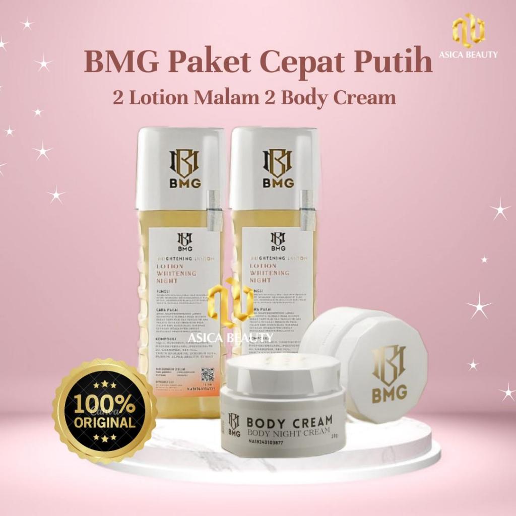 BMG Lotion Paket Cepat Putih Isi 4| 2 Lotion Kuning 2 Body Cream| Original| BPOM