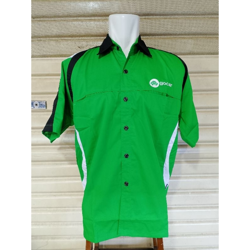 Kemeja GOCAR Seragam Gocar Kombinasi Lengan Pendek