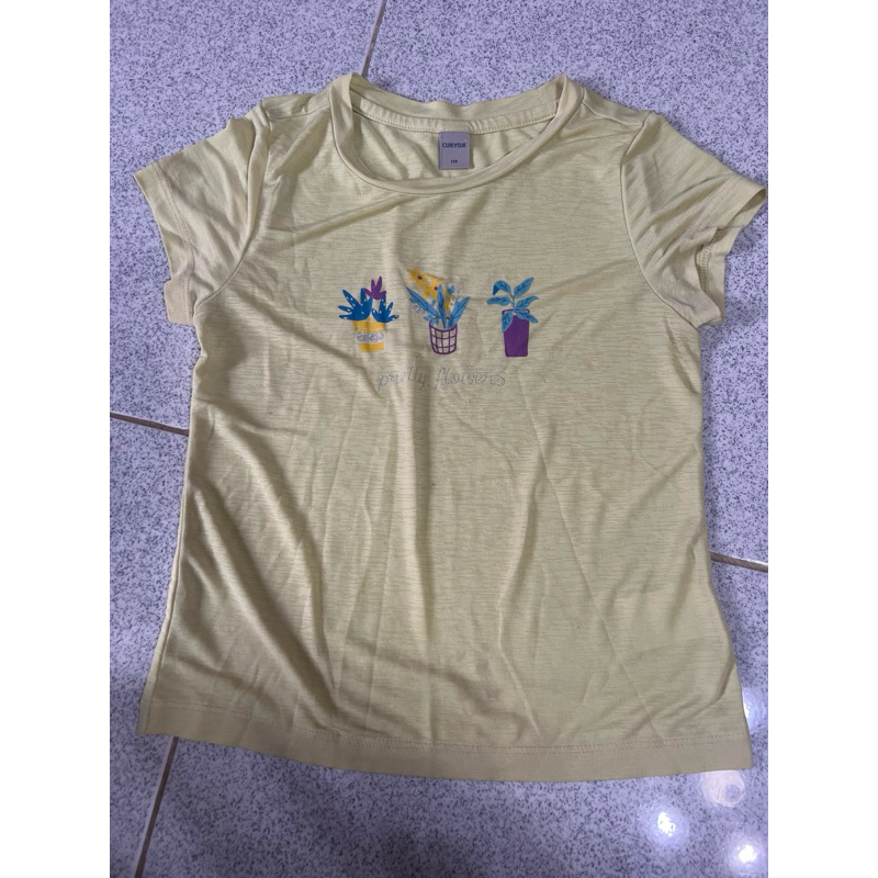 atasan kaos anak perempuan kuning