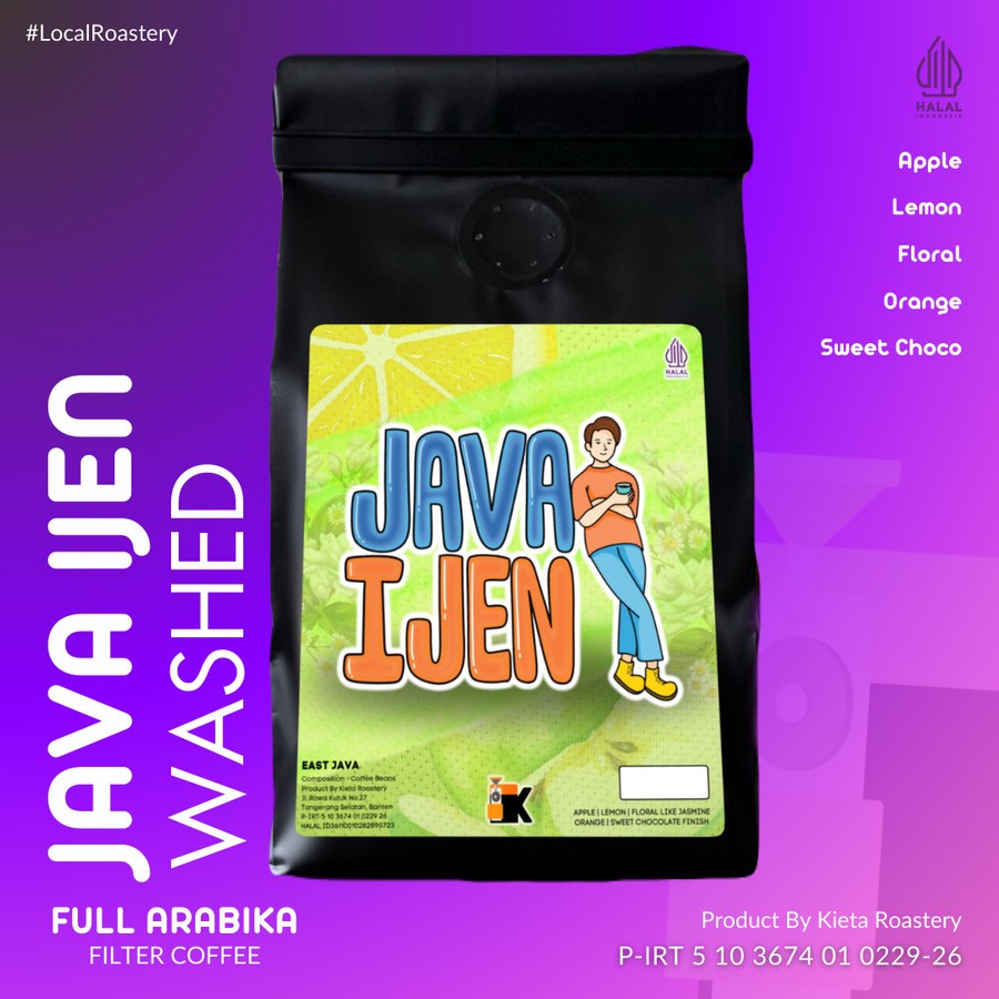 

Kieta Roastery - Biji Kopi Java Ijen 100% Arabika / Bubuk Roasted Coffee Bean