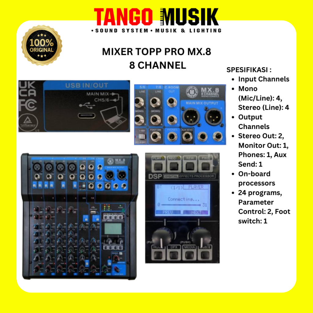 Mixer Topp Pro MX.8 8 Channel / Mixer Analog 8 Channel / MIXER ASHLEY SUPER M8PRO SUPER M8 PRO SUPER