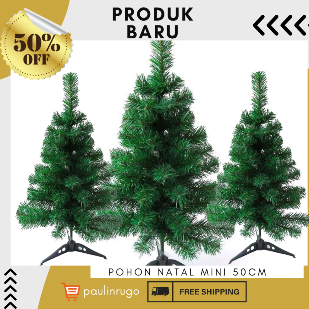 Pohon Natal Mini Impian - 50cm|Rayakan Natal dengan Nuansa Hijau|POHON NATAL UKURAN KECIL