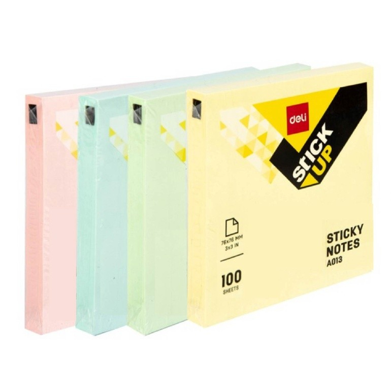 

Deli EA01302 Memo tempel - Sticky Notes 3"x 3" 100 Sheets perekat yang kuat dan tahan lama