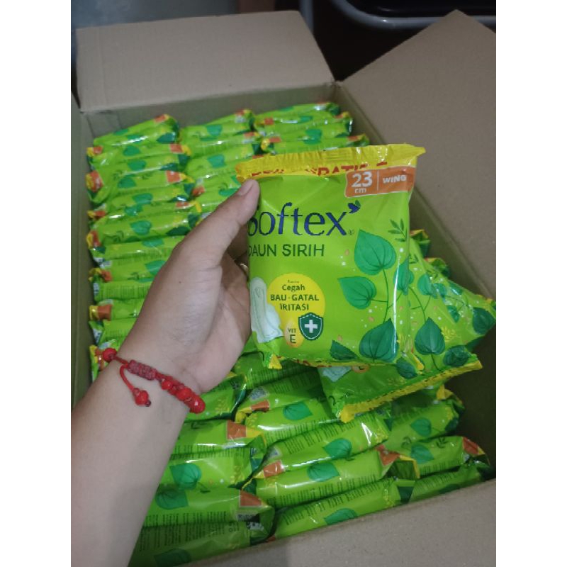 Softex Pembalut Daun Sirih Wanita Sachet Renceng 23cm Wing isi 10 Bungkus