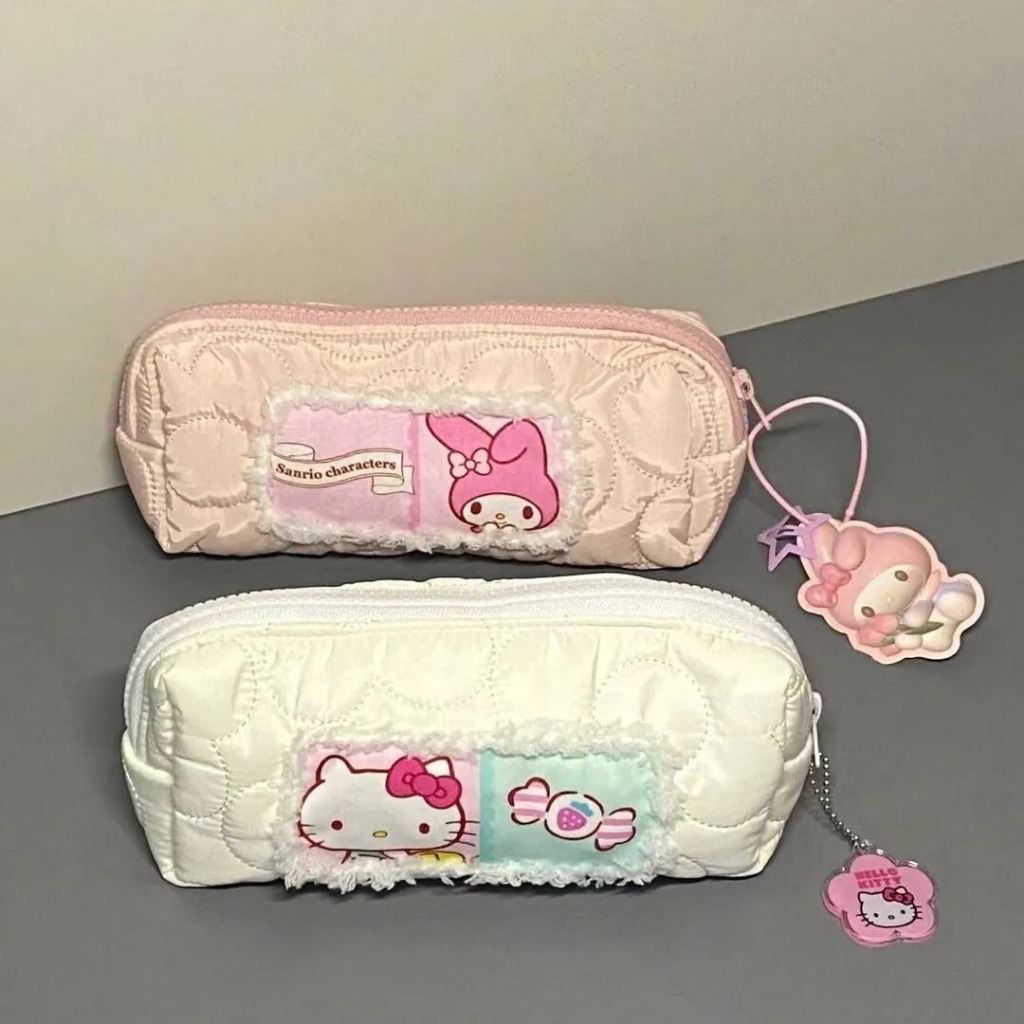 

New Melody Hello Kitty Pen Bag Sweet Large Capacity Stationery Storage Bag Girl's Heart Pen Bag