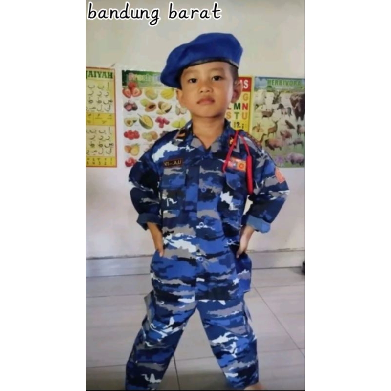 Baju tentara anak laki laki perempuan.TNI AU loreng