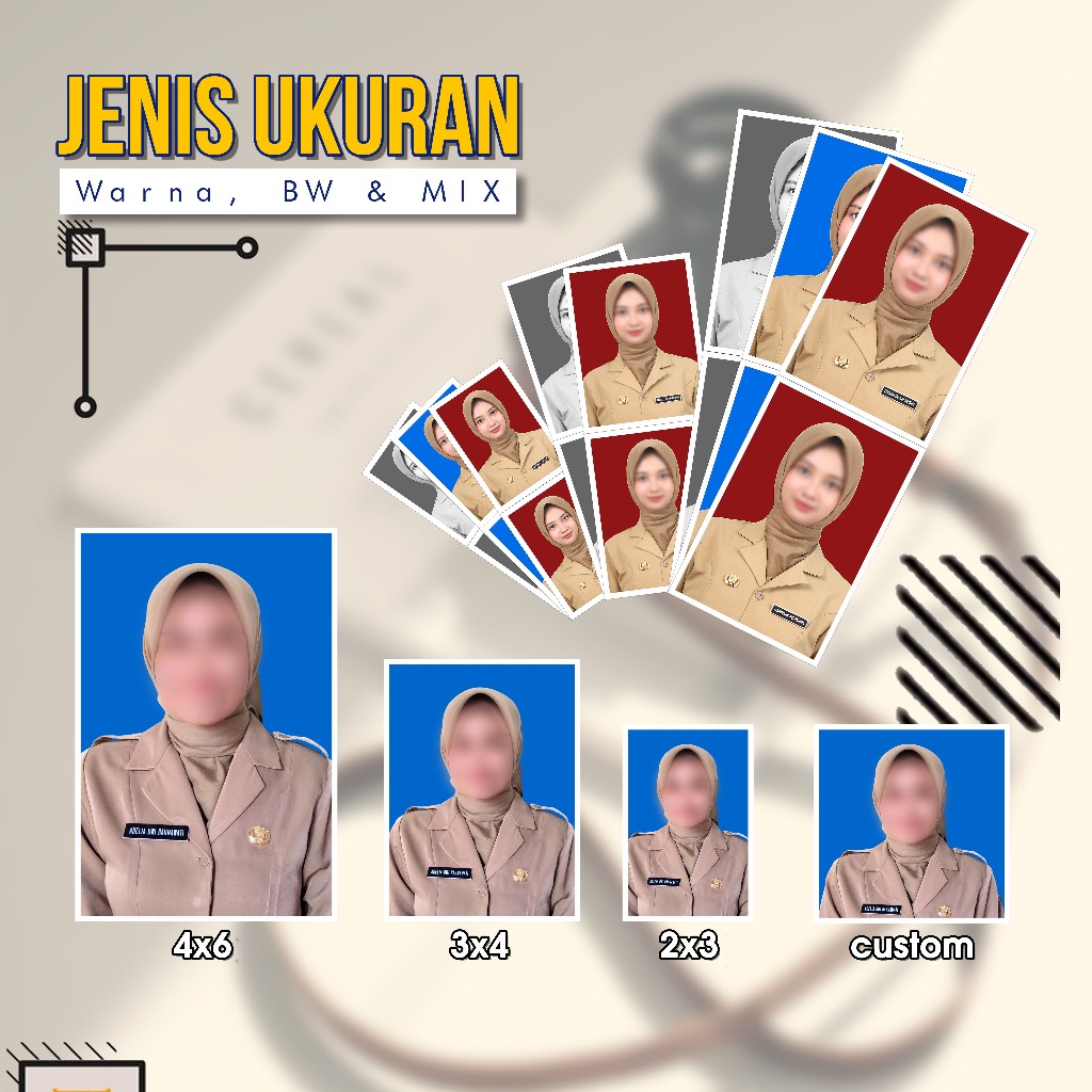 CETAK PAS FOTO BAHAN DOFF/LUSTER BERKUALITAS