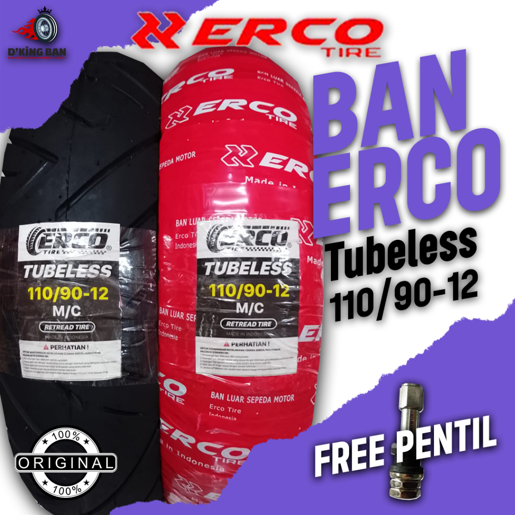 Ban Motor Matic ERCO 110/90-12 Tubeless Ring 12