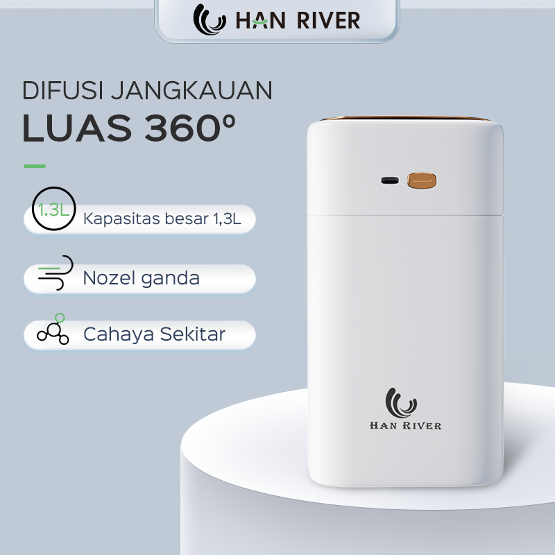 HAN RIVER Humidifier Diffuser air purifier 1.3L Kapasitas tinggi semprotan ganda