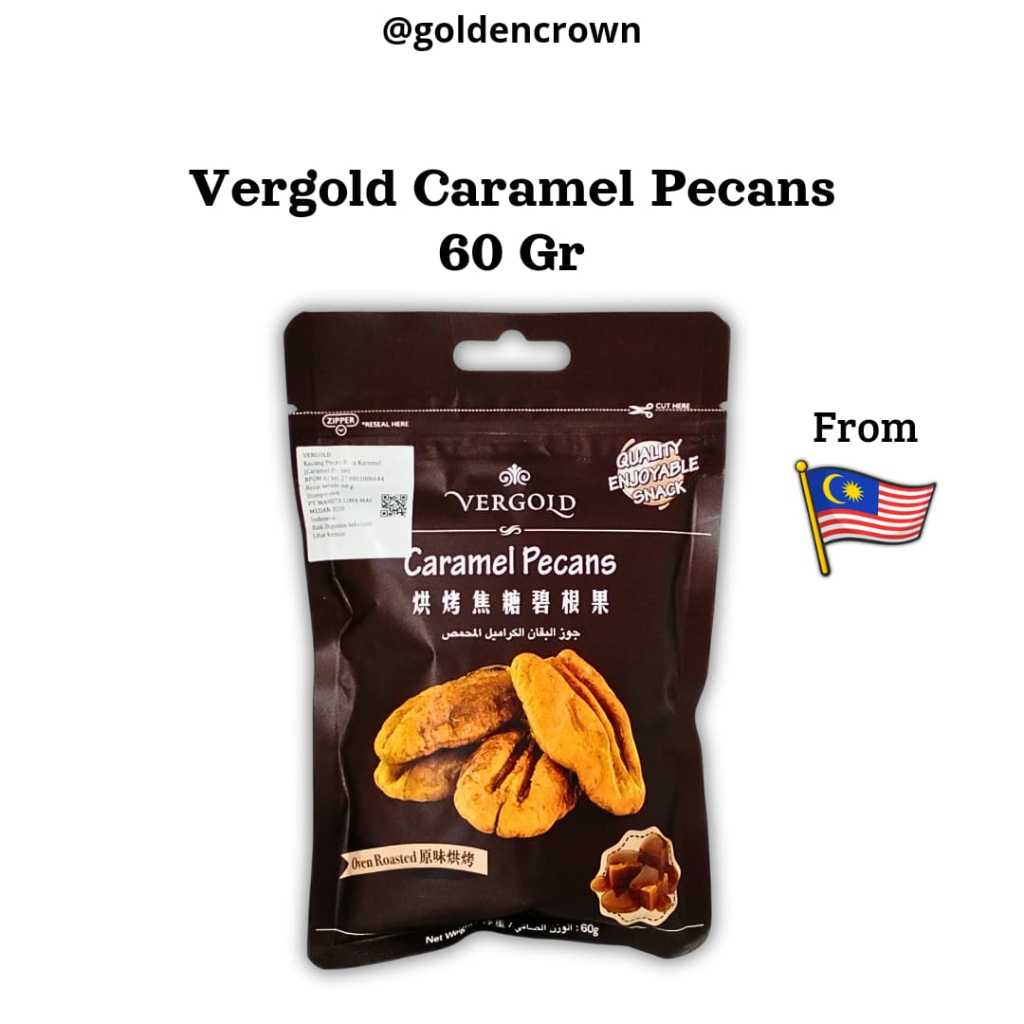 

Vergold Kacang Caramel Pecans / Kacang pecan rasa karamel 60g