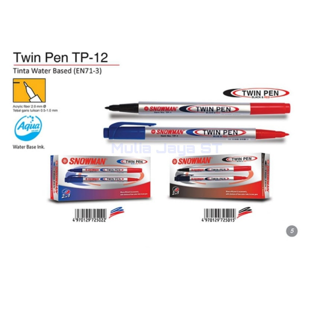 

Snowman Twin Pen TP-12 (Per Lusin)