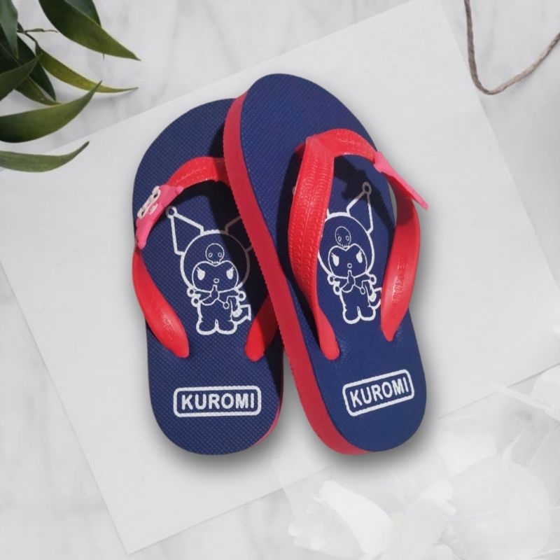 Kuromi Sandal Jepit Anak / Sandal Unik / Sandal Lucu / Karet Fillpper