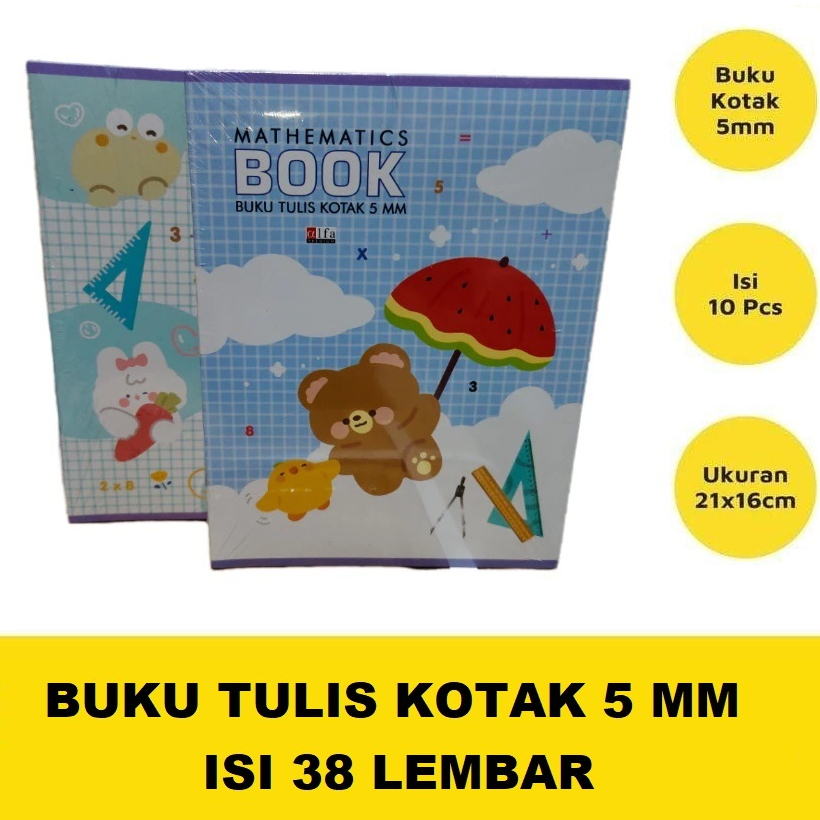 

BUKU TULIS KOTAK KECIL 5mm ISI 38 LEMBAR 1 PACK ISI 10 BUKU